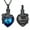 B/Blue, variant on Butterfly Stone Heart Urn Pendant Cremation Jewelry for Ashes Keepsake Memory Necklace Women Elegant Beautiful Memorial Jewelry