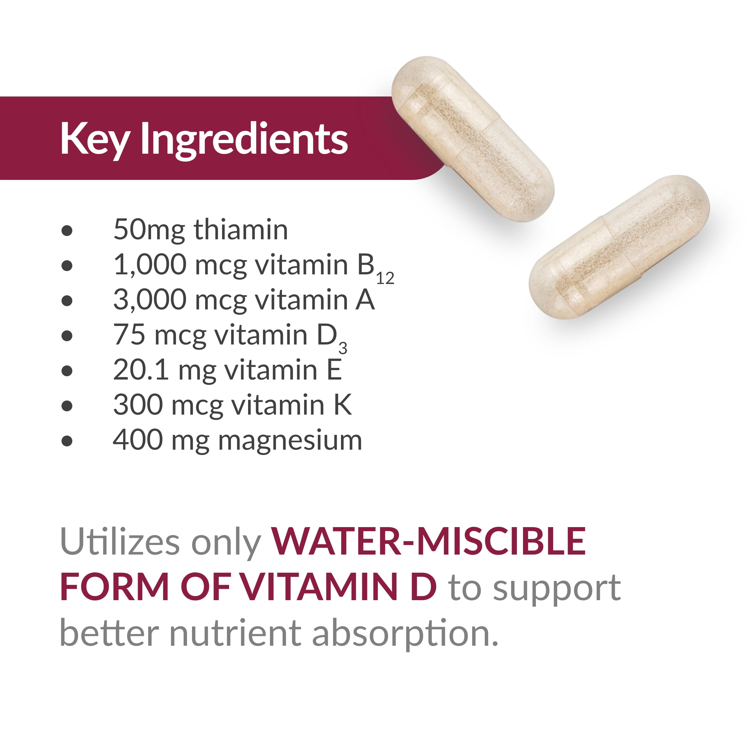 Bariatric Advantage Ultra Multi Without Iron - High Potency Multivitamin - For Bariatric Surgery Patients - Bariatric Multivitamin Capsule - With Calcium, Vitamin C & More - 90 Capsules