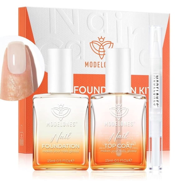 Kit corrector de uñas modelones Nail Natural con capa superior y aceite