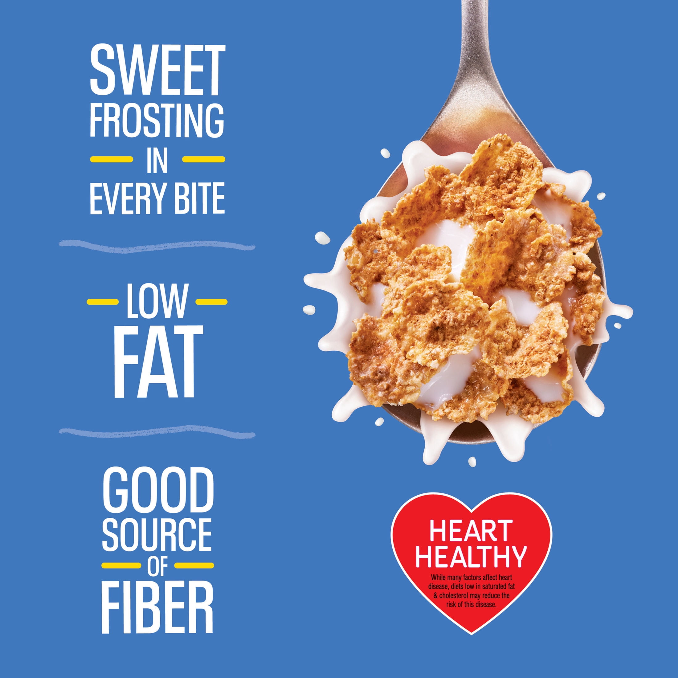 (3 pack) Kellogg's Frosted Bran Flakes Original Breakfast Cereal, Good Source of Fiber, Family Size, 17.7  oz