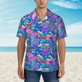 thumbnail image 4 of Easygdp Colorful Mushrooms Men's Hawaiian Shirts Print Lapel Short Sleeve for Beach, vacation, party, casual occasions - XX-Large, 4 of 9