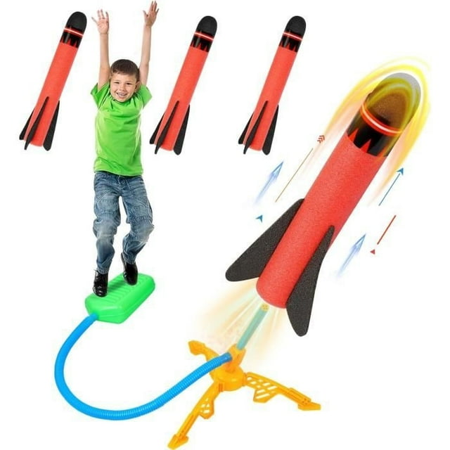 Rocket Launcher Toy - Not Specified - Kit with 3 Foam Rockets - Safe - For Children 4 to 9 Years Old