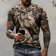 thumbnail image 2 of ZCFZJW 3D Horse Print T-Shirts for Men Big and Tall Regular Fit Casual Summer Short Sleeve Western Shirts Vintage Print Daily Vacation Tees Tops Multicolor#02 XXL, 2 of 6