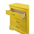 thumbnail image 4 of Glory Furniture Louis Phillipe Wood Veneer 4-Drawer Bedroom Chest in Yellow, 4 of 5
