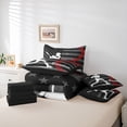 thumbnail image 5 of Homewish Cartoon Baseball Print Bedding Comforter Set 7pcs for Kids, Ball Sports Athlete Queen Bedding Sets, Vintage US Flag Reversible Queen Sheet Sets, Lightweight Room Decor, 5 of 7