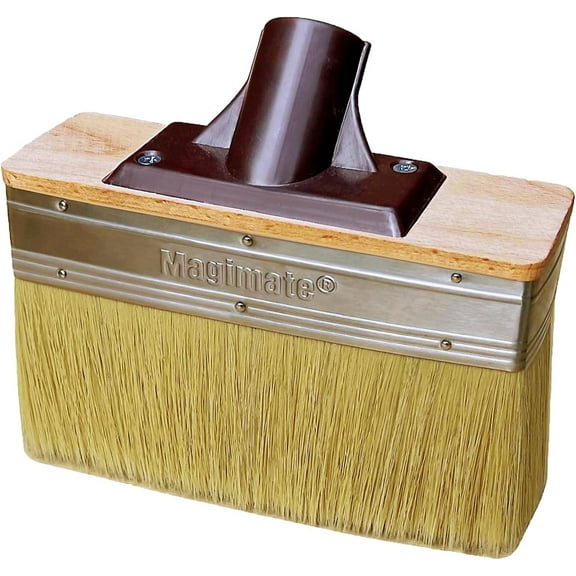 Deck Brush Stain Applicator by Magimate - Thick Soft Large Paint Brush Head with Threads for Extension to Apply Stain and Sealers on Wood Deck Floor Fence Walls - 7 Inch Wide