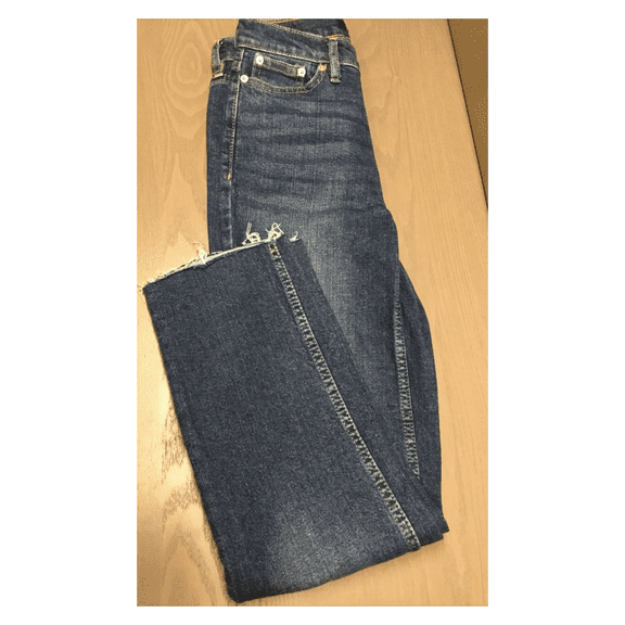 Calvin Klein High-Rise Cropped Straight Leg Jeans , Dark Wash , 24