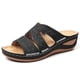 thumbnail image 3 of Sandalias elegantes para mujer, zapatillas con estampado de flores de color puro, punta abierta, transpirables para la playa de verano brillar Hogar, 3 of 3