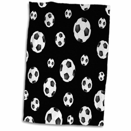 3dRose Soccer ball pattern. Black and white British football. sport sports sporty sporting game team player - Towel, 15 by (5 Best Soccer Players)