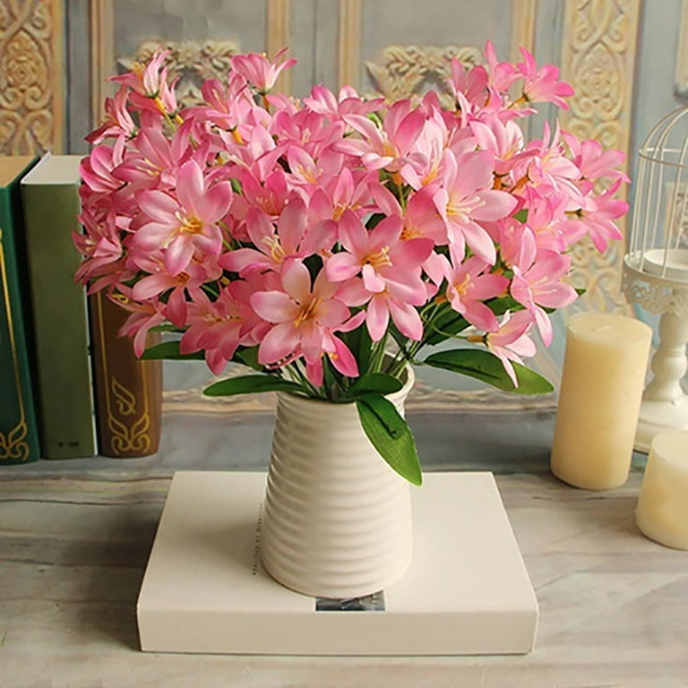 Yesbay 1 Bouquet Artificial Fake Mini Lily Flower Plant Home