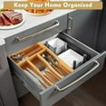 thumbnail image 4 of Bamboo Kitchen Drawer Organizer, 7 Inch Silverware Utensil Holder for Small Drawer, Wood Silverware Organizer for Cutlery, 4 of 7
