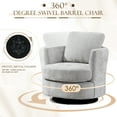 Muumblus Chenille Swivel Accent Chair, Barrel Chair Comfy Round