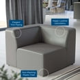 thumbnail image 4 of Sofa Corner Chair, Faux Vegan Leather, Grey Gray, Modern Contemporary Urban Design, Living Lounge Room Hotel Lobby Hospitality, 4 of 8