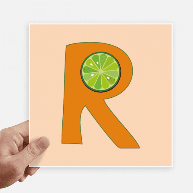 R Alphabet Orange Fruit Sticker Tags Wall Picture Laptop Decal Self adhesive