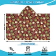 thumbnail image 2 of Red Christmas Ornament Pattern Hooded Bath Towel，60"x35" for Ages 3 To 12 Kids, Quick Dry Lightweight Soft Microfiber Hood Beach Towel Cover Up for Kids, 2 of 7