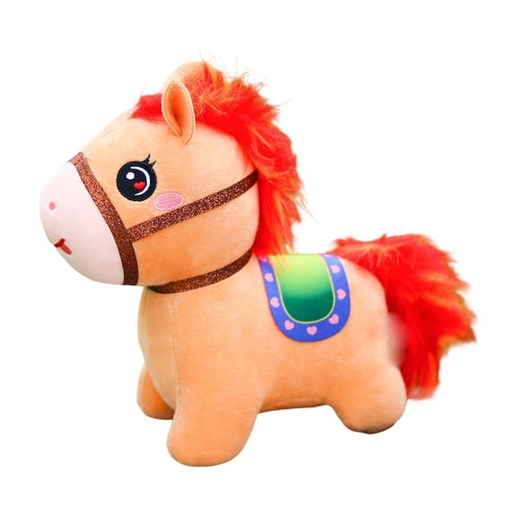Brown 2026 Chinese New Year Horse Year Mascot Plush Toy Stuffed Animal - Cute Cartoon Design, Soft Plush Material, Adorable Huggable uitable For Collection & Decoration