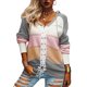 thumbnail image 1 of Suéteres para Mujer Diseño De Empalme con Cuello En V Estilo con Capucha Color De Contraste Suéter con Capucha para Mujer para Fiesta Oficina Hogar Gris M, 1 of 6