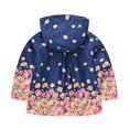 thumbnail image 5 of Sewkxo Toddler Rain Jacket Waterproof Hooded Rain Coats for Girls Windbreaker Outwear,Navy 110, 5 of 6