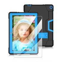 Soatuto For Walmart Onn 10.1 Pro Tablet Case With Screen Protector , Shock-Resistant Kids Friendly Cover And Tempered Glass Screen Protector For Walmart Onn 10.1 inch Pro 100003562 - Black Blue/1 Pcs