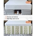 thumbnail image 7 of Sage Green Daisy Wrap Around Bed Skirts for Queen Bed 18" Drop, Bed Skirt with Adjustable Elastic Belt Dust Ruffle Bed Valance for Bedroom Hotel Luxury Farmhouse Floral Green Striped Bed Frame Cover, 7 of 7