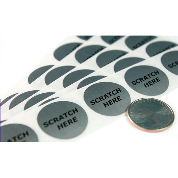My Scratch Offs 1" Silver Round "Scratch Here" Scratch-off Sticker Labels, 1000 Count
