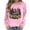 Pink, variant on Womens Casual Christmas Tee Shirts Striped Sweatshirt Purple Thin Sweaters Lightweight Cardigan Cotton Long Crewneck Sweatshirts Pack Long Sleeve Fall