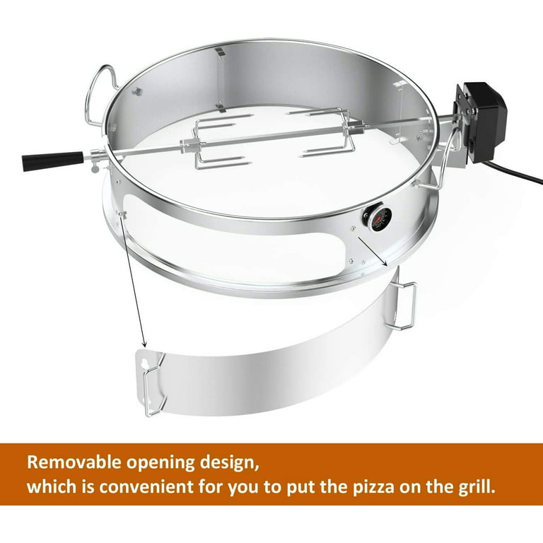 Only Fire Multi-Purpose Rotisserie Kit for Weber 22-Inch Charcoal Kettle  Grill, Stainless Steel