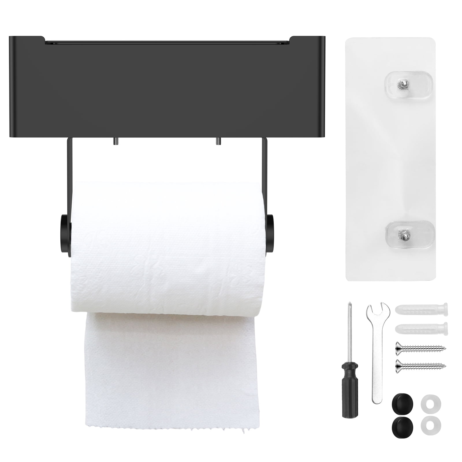 20.5cm Stainless Steel Toilet Paper Holder 3 in 1 Multifunctional Toilet Roll Holder Enduring issue and Wipe Stand for Bathroom