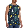 thumbnail image 2 of Yiaed Space and Animals Print Men's Singlet Vests Summer Running Muscle Tank Tops Gym Undershirt Round Neck Sleeveless for man, 2 of 5