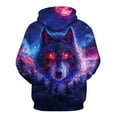 thumbnail image 2 of Rebaike Wolf Hoodie for Men Dark Forest Animal Graphic Sweatshirts, 2 of 7