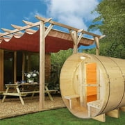 5 Person Outdoor Indoor Finland Pine Wet Dry Barrel Personal Sauna Bitumen Roofing ETL Electrical Heater