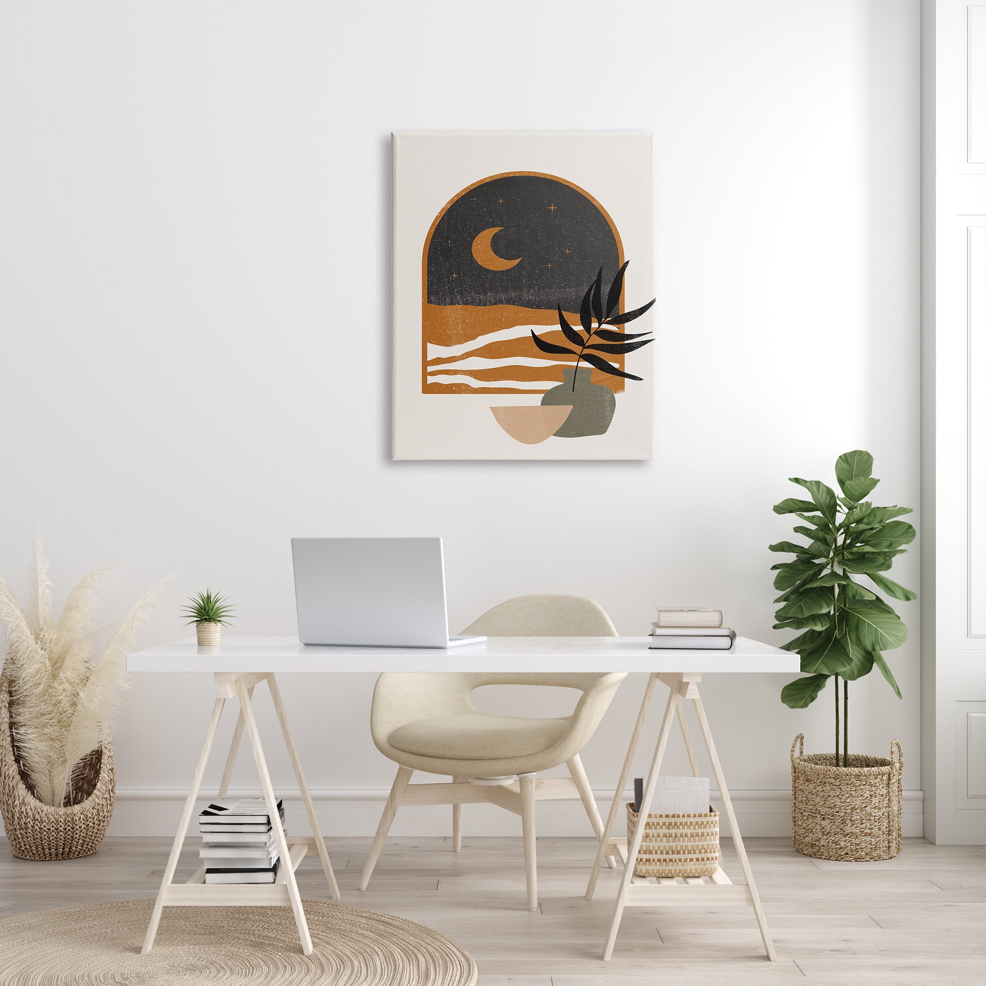 Stupell Industries Lovely Night Sky Desert Moon Scene Through Window Graphic Art Gallery Wrapped Canvas Print Wall Art, Design by JJ Design House LLC