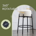 thumbnail image 4 of Modern Counter Height Bar Stools Set of 3, Black Swivel Bar Stools Boucle for Kitchen Island, 26" Comfortable Upholstered Counter Chairs, 4 of 15
