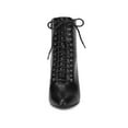 thumbnail image 5 of BLISSFUL STEP Women's Lace Up Pointed Toe Stiletto Heels Ankle Boots, 5 of 7