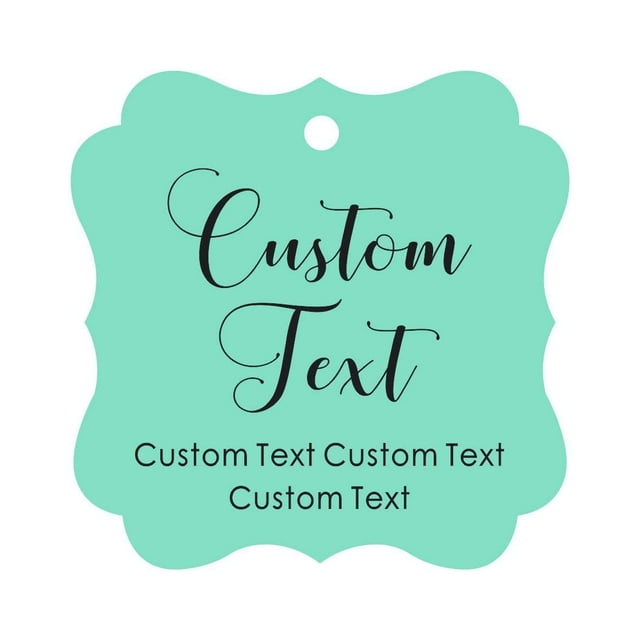 Darling Souvenir Personalized Paper Hang Tags Custom Text Wedding Party Gift Favor Tags -Mint Green-50 Tags