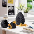 thumbnail image 4 of Easter Egg Dragon Egg 3D Printed Dragon Egg Articulated Dragon Crystal Dragon with Dragon Egg Fidget Dragon Egg Toy Executive Desk Toys Adults Fidget Dragon Toys (Black, 12''), 4 of 12