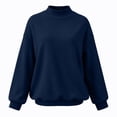 thumbnail image 6 of Iroehba Fleece Womens Tops Solid Reversible Long Sleeve Mock Neck Sweatshirt, with Regular Cut and Drop Shoulder, Dressy Casual and Stylish, 6 of 9