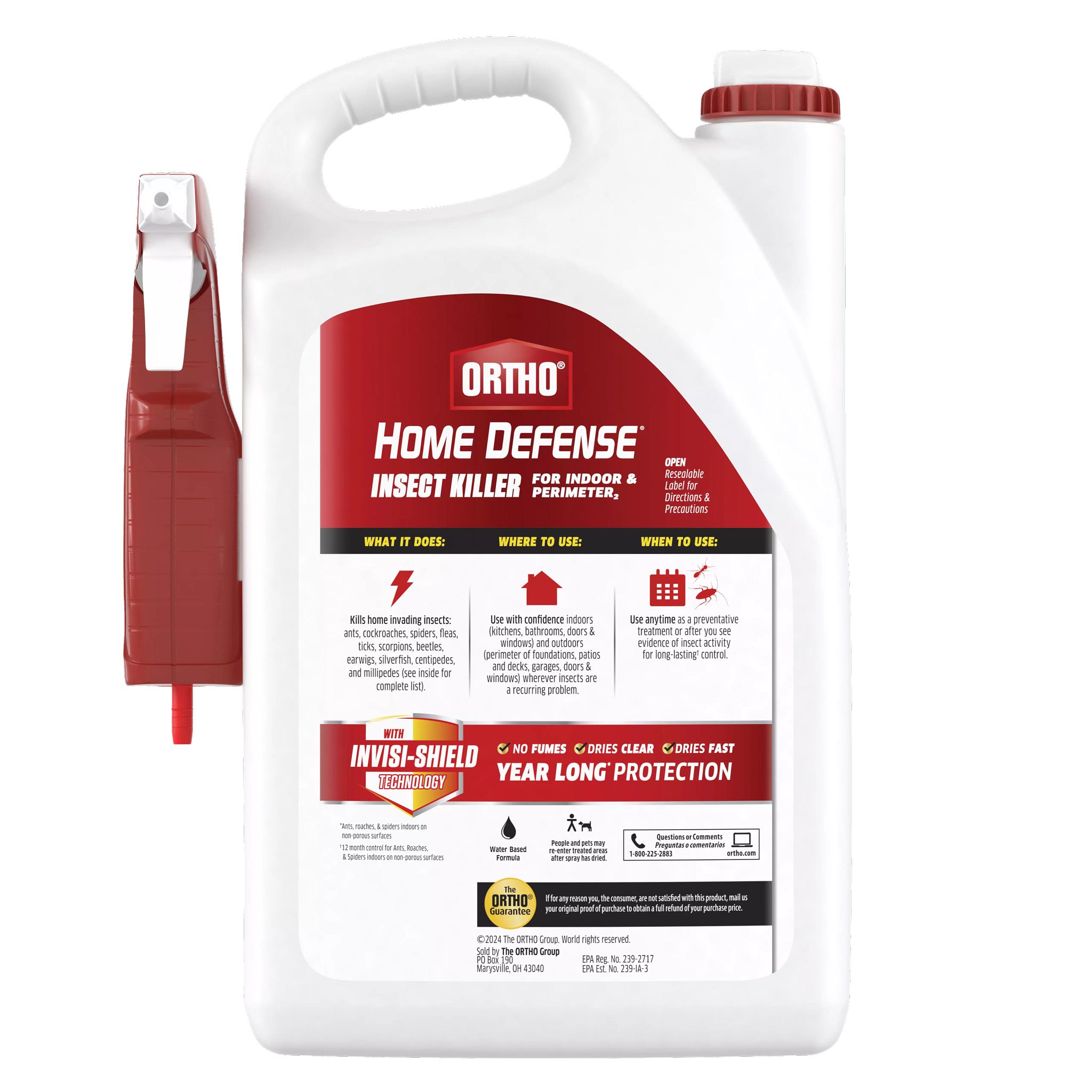 Ortho Home Defense Insect Killer for Indoor & Perimeter2, Controls Ants, Roaches, and More, 1 gal. - image 2 of 5