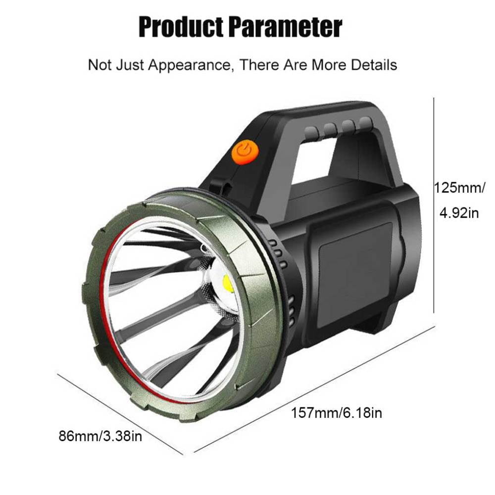 Strong Light Rechargeable Handheld Lamp Outdoor LED High-Power Flashlight for Mountaineering and Camping