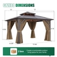 thumbnail image 6 of Clouddwell 12'x12' Hardtop Gazebo - Polycarbonate Double Roof with Netting & Curtains for Patio, Garden Sun Protection,Browm, 6 of 6