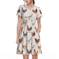 thumbnail image 1 of Balery Various Chicken Vestidos sueltos de manga corta para mujer, vestidos de verano 2025, vestidos casuales de corte A con vuelo., 1 of 6