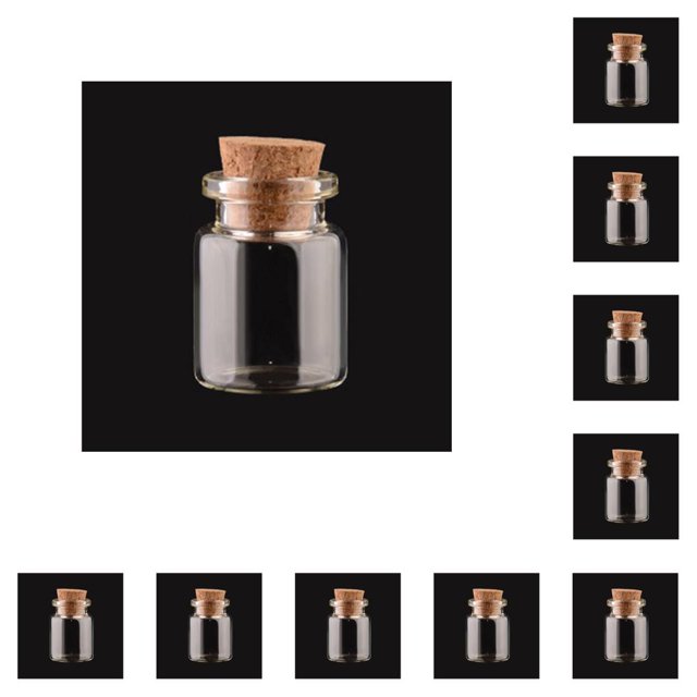 Botellas de vidrio Inteprter Decoración del hogar Mini Botella de deseos transparente 10piezas 22*30*12.5