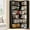 Industrial Black, variant on IRONCK 6-Tier Industrial Corner Bookcase with Baffles - Large Etagere Storage Rack for Home Office