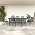 thumbnail image 1 of vidaXL 9 Piece Garden Dining Set Black Steel and Textilene, 1 of 5