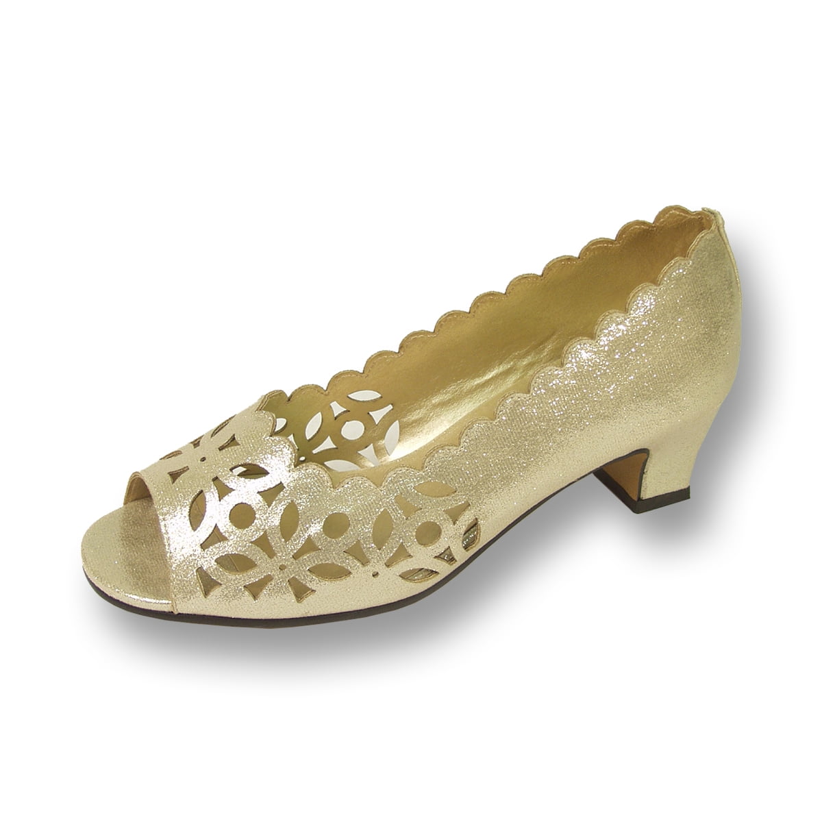 wide width gold shoes