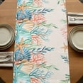 thumbnail image 5 of Table Runners 108 Inches Long Dress Scarves, Summer Ocean Farmhouse Coffee/Dining/Kitchen Table Runner for Living Room, Watercolor Coastal Coral Shell Seaweed Beige 13x108 Inch, 5 of 9