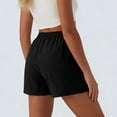 thumbnail image 5 of Cargo Shorts Women Cotton Linen Drawstring Elastic Waist Casual Shorts with Pockets, Summer Hiking Shorts with Pockets Beach Outfits, 5 of 6