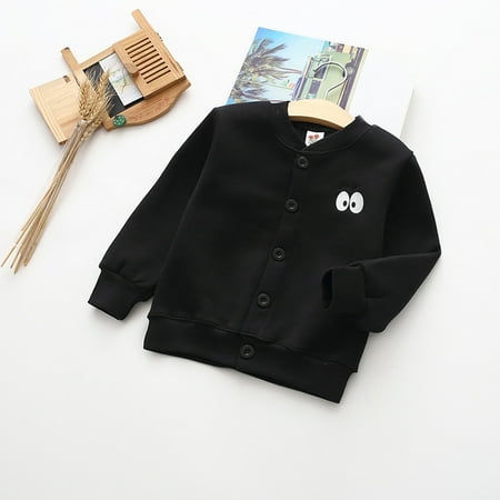 

ZMHEGW Toddler Winter Jackets Child Boys Girls Long Sleeve Cartoon Embroidery Thick Cardigan Outer Outfits Clothes Kids Coats Girls