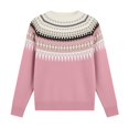 thumbnail image 7 of Edvintorg Womens Sweater Plus Size Fashion Crew Neck Casual Pullover Top Long Sleeve Loose Knit Sweaters Women's Clothes S-3XL Pink, 7 of 7