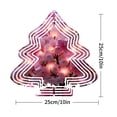 thumbnail image 7 of Elegant Metal Hanging Christmas Tree Wind Spinner - Intertwined Pink Lines with White Roses & Soft Pink Lights for Garden Decor, 7 of 7